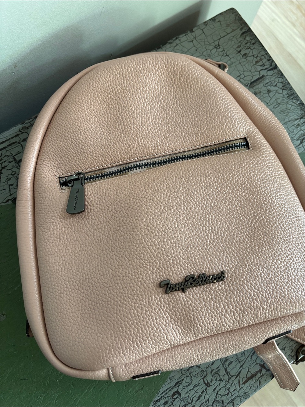 Tony Bellucci Blush Pink Pebbled Backpack Bag Purse Travel 10 x 9.5 x 2.5 - Picture 11 of 11